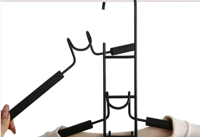 5 cintres en métal robustes à économie d'espace avec coussinets en mousse antidérapants