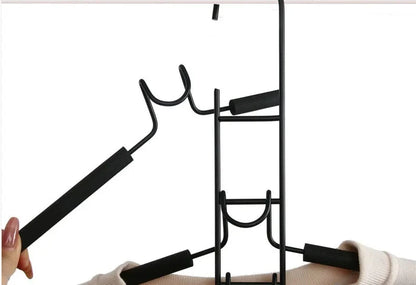 5 cintres en métal robustes à économie d'espace avec coussinets en mousse antidérapants
